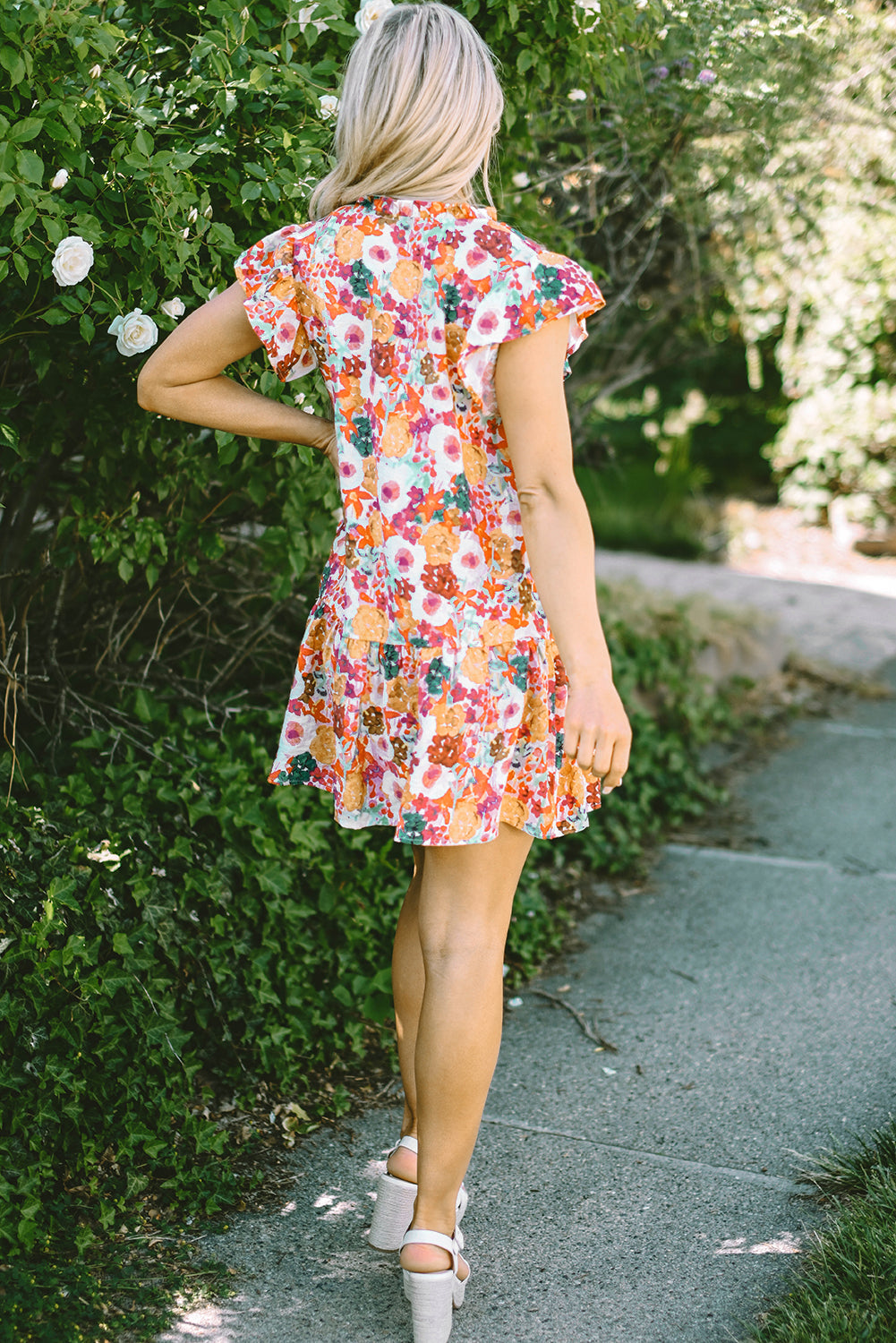 Bohemian mini dress front view