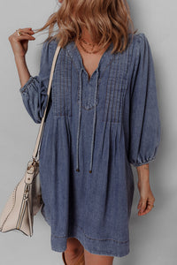 Bohemian mini dress sleeve detail