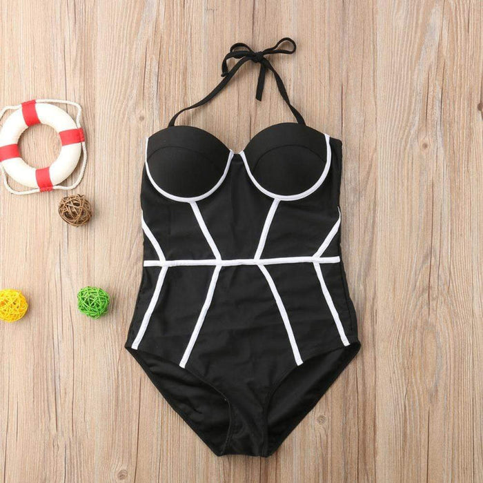 Bohemian monochrome bathing suit women