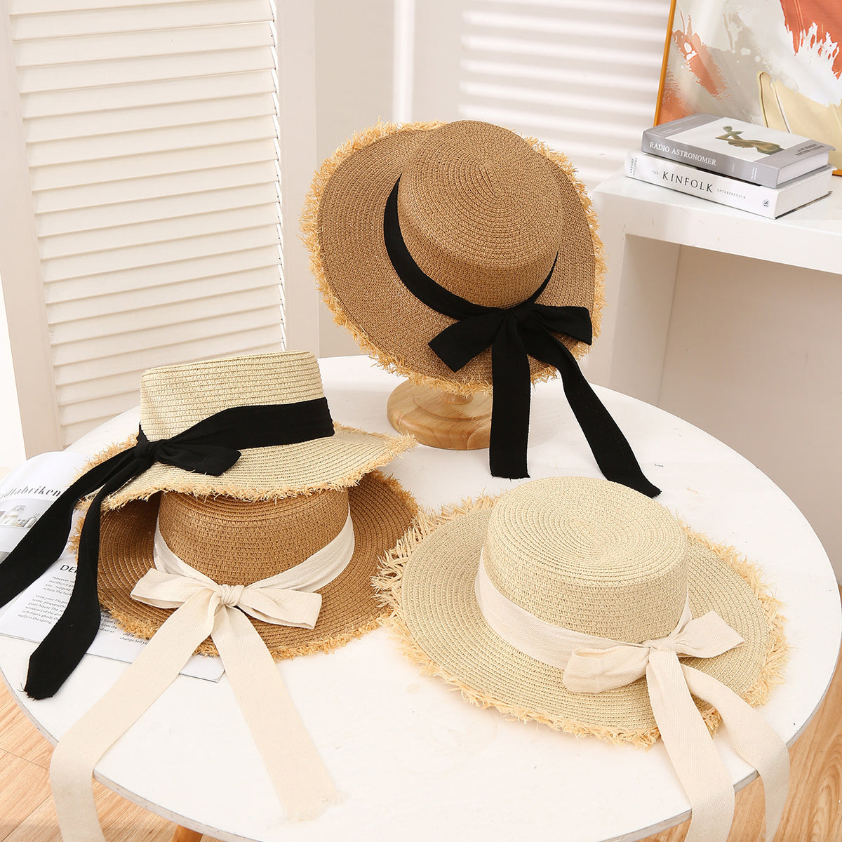 Bohemian natural fiber bucket hat