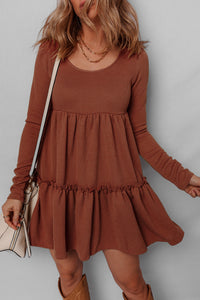 Bohemian Neutral Tone Mini Dress