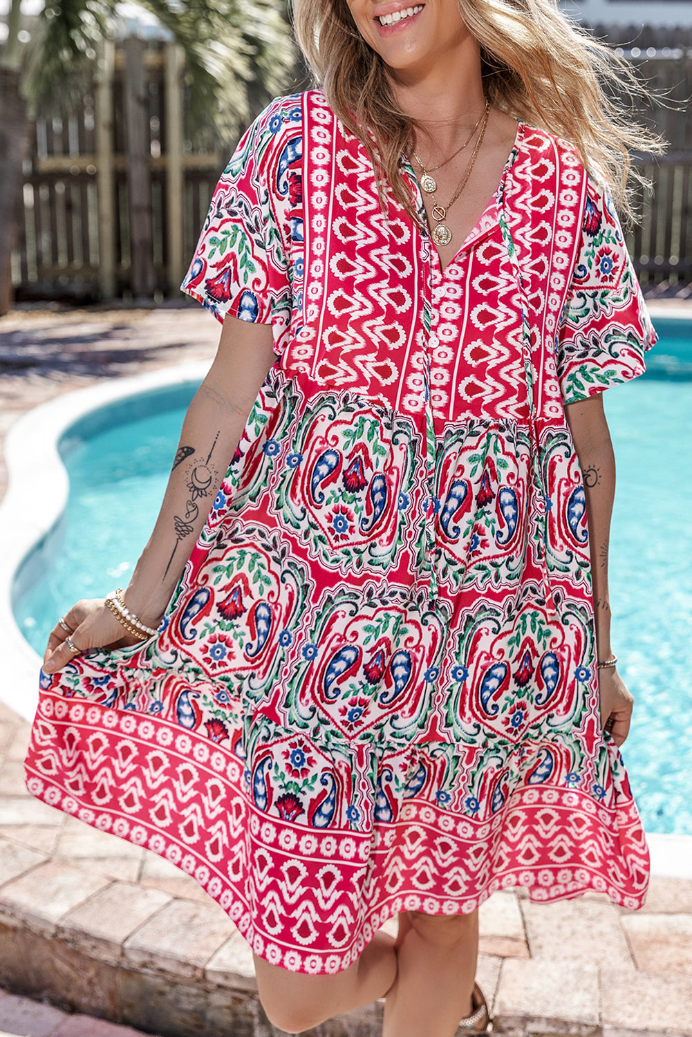Bohemian Off Shoulder Beach Dress