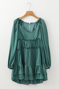 Bohemian Off-White Linen Mini Dress