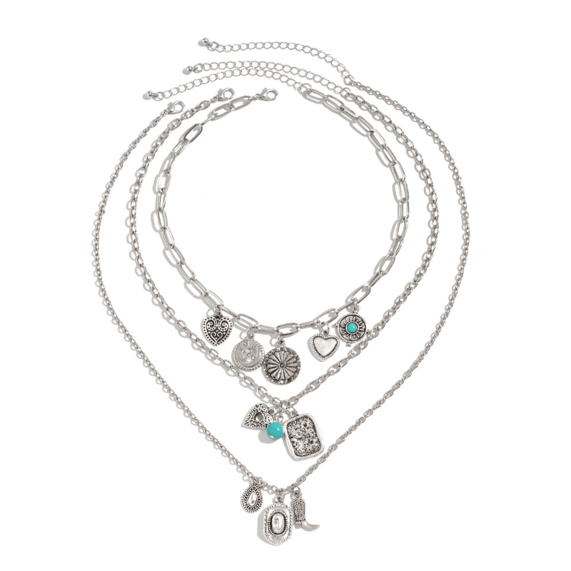 Bohemian pendant necklace gold accessories
