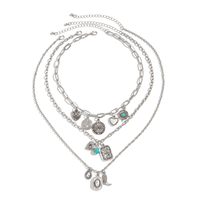Bohemian pendant necklace gold accessories
