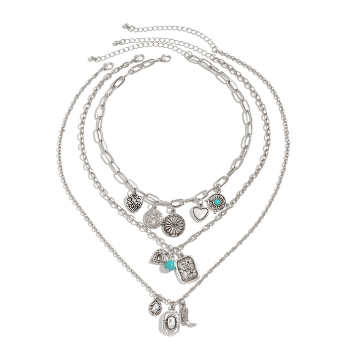 Bohemian pendant necklace gold accessories