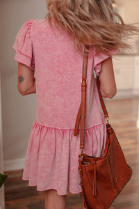 Bohemian Pink Floral Summer Dress