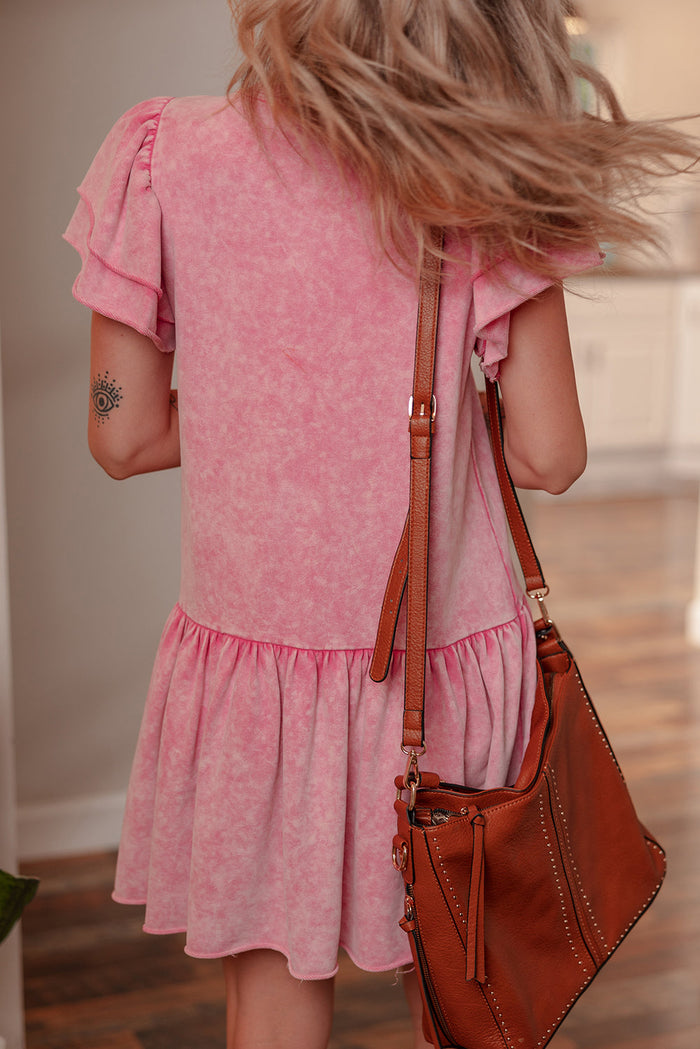 Bohemian Pink Floral Summer Dress