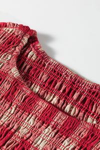 Bohemian Plaid Dress Natural Fabric