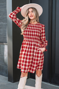 Bohemian Plaid Dress Side View
