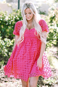 Bohemian Plaid Flowy Mini Dress