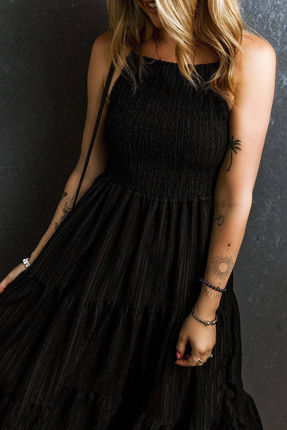 Bohemian pleated summer long dress
