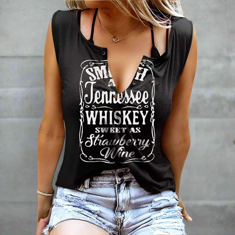 Bohemian printed cotton tank top