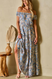 Bohemian printed floor length dress