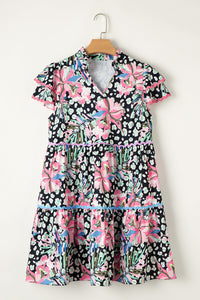 Bohemian Printed Mini Dress Flatlay