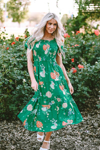 Bohemian Printed Waist-Tie Dress