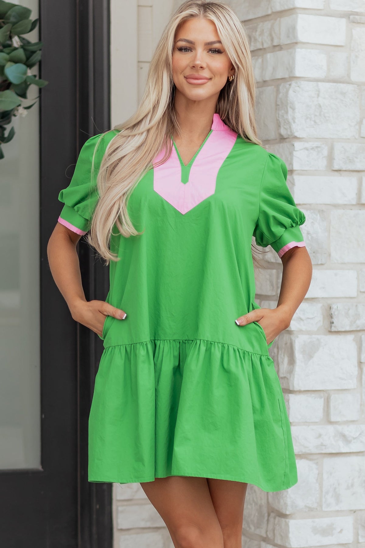 Bohemian Puff Sleeve Dress Closeup