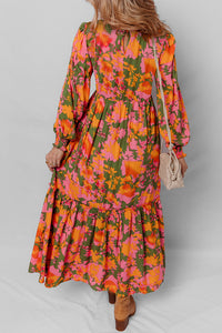 Bohemian Puff Sleeve Long Dress