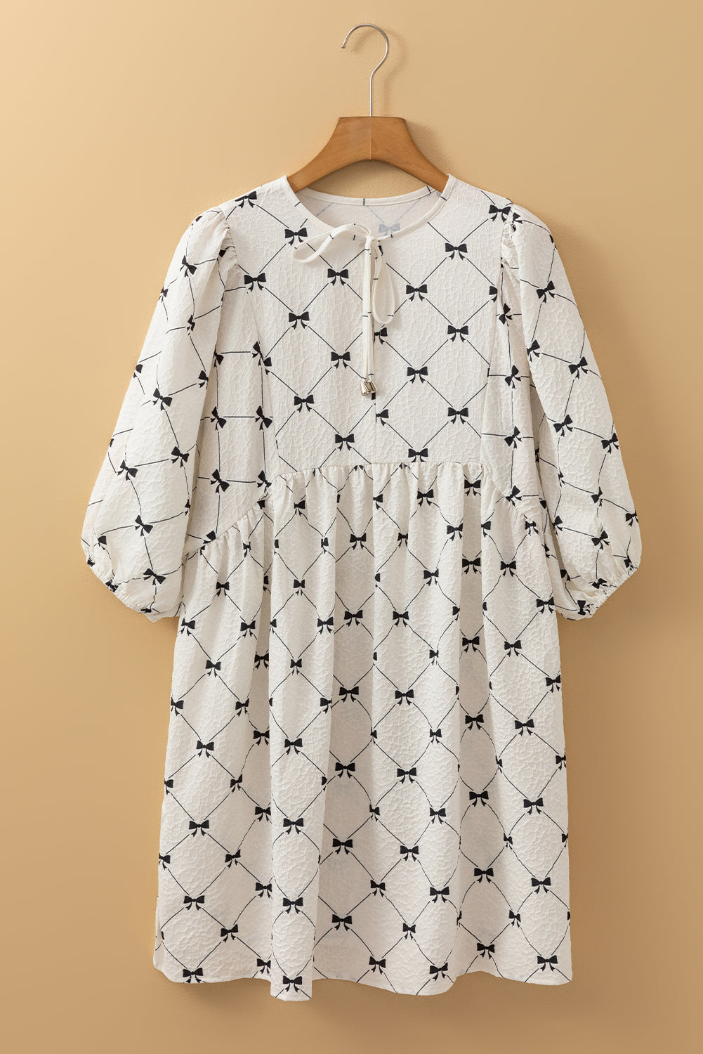 Bohemian puff sleeve mini dress