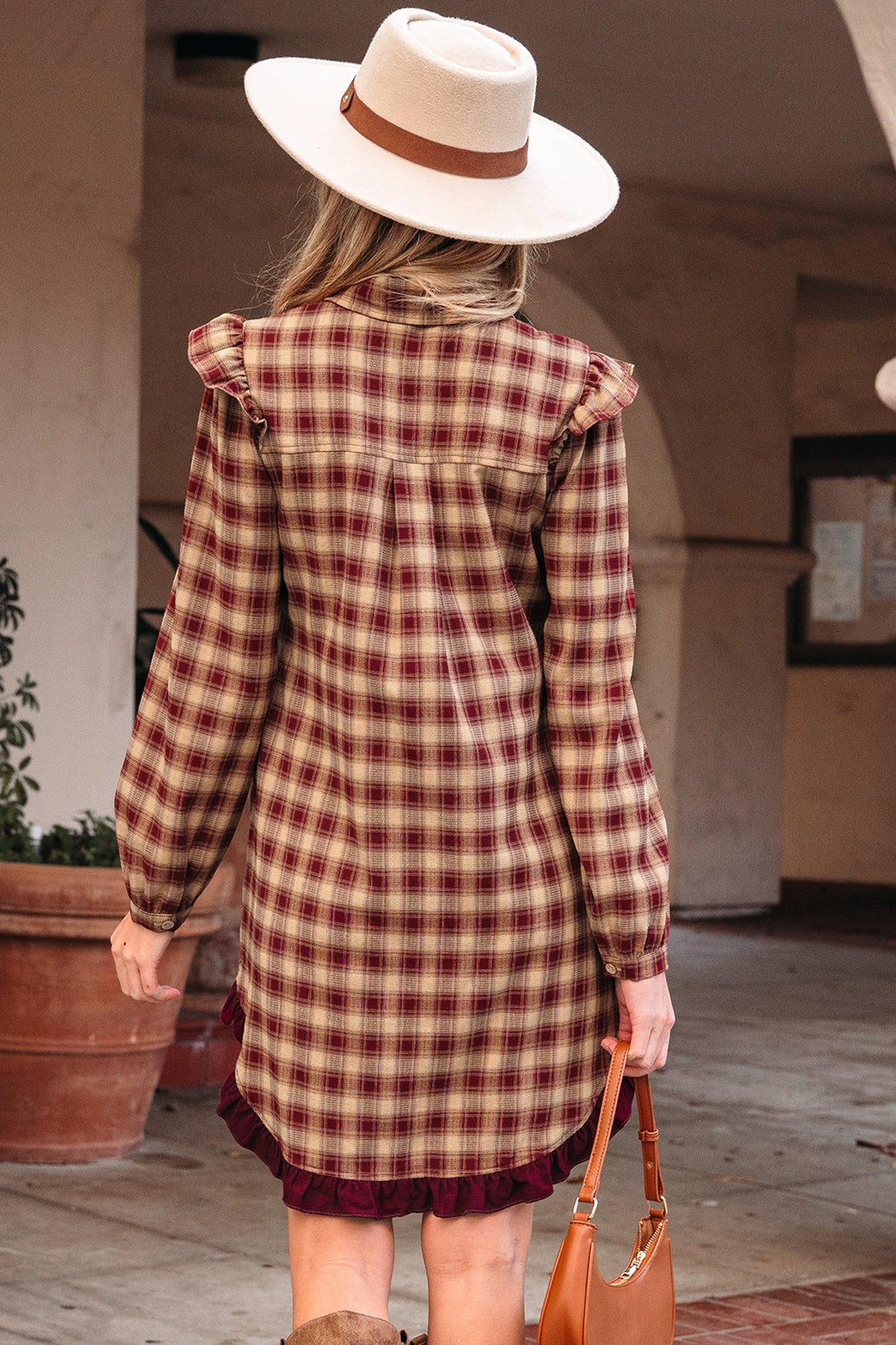 Bohemian Red Plaid Summer Dress
