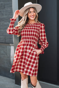 Bohemian Relaxed Fit Plaid Dress