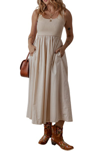 Bohemian ribbed stretch maxi gown