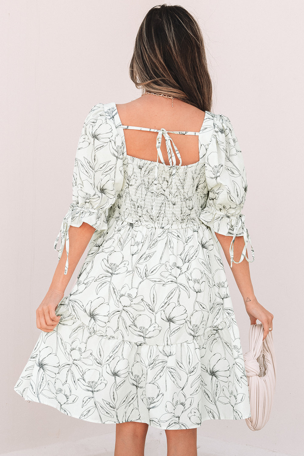 Bohemian Ruched Back Cotton Mini