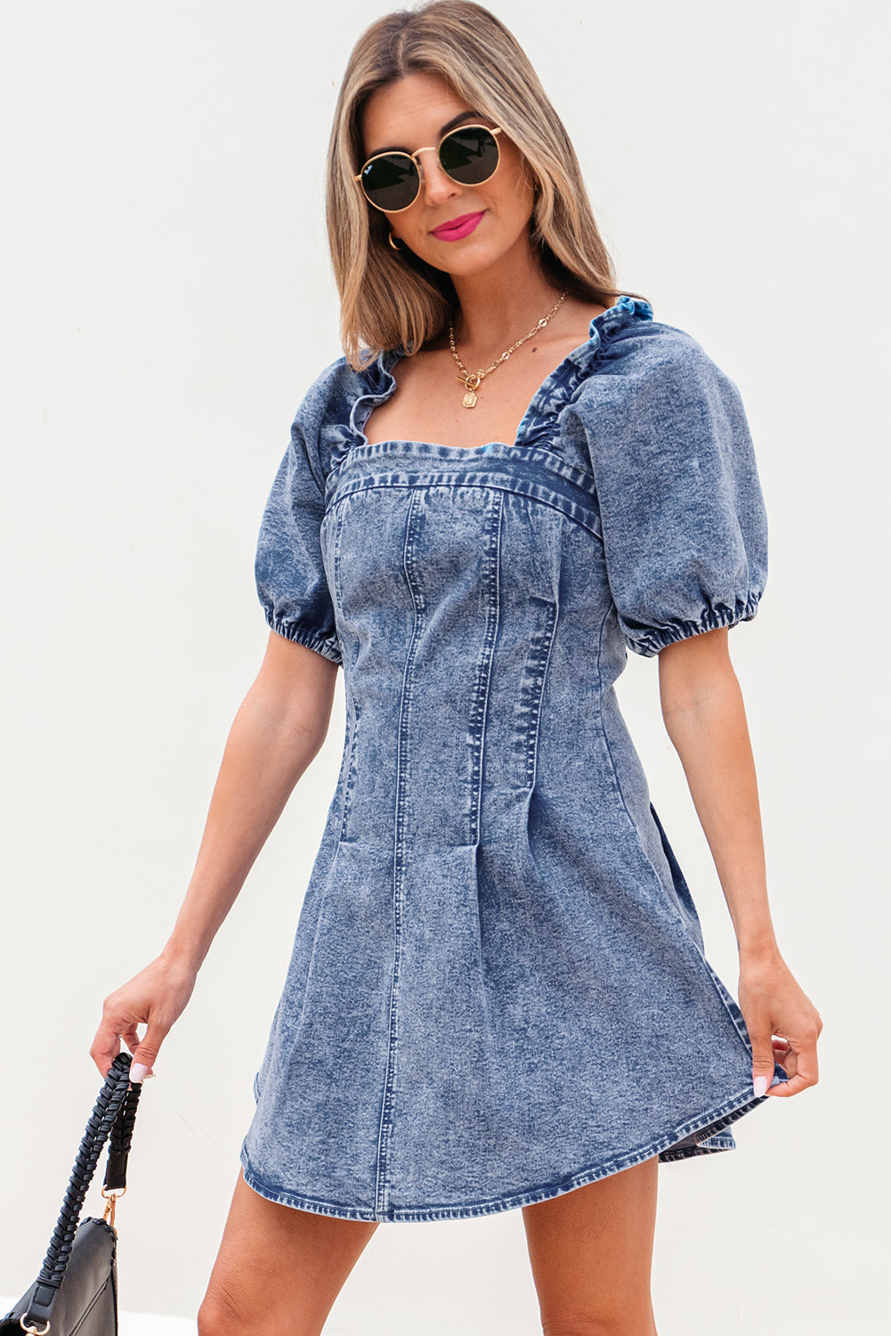 Bohemian Ruched Bodice Short Dress
