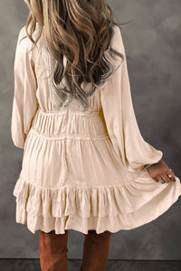 Bohemian ruffle dress front view