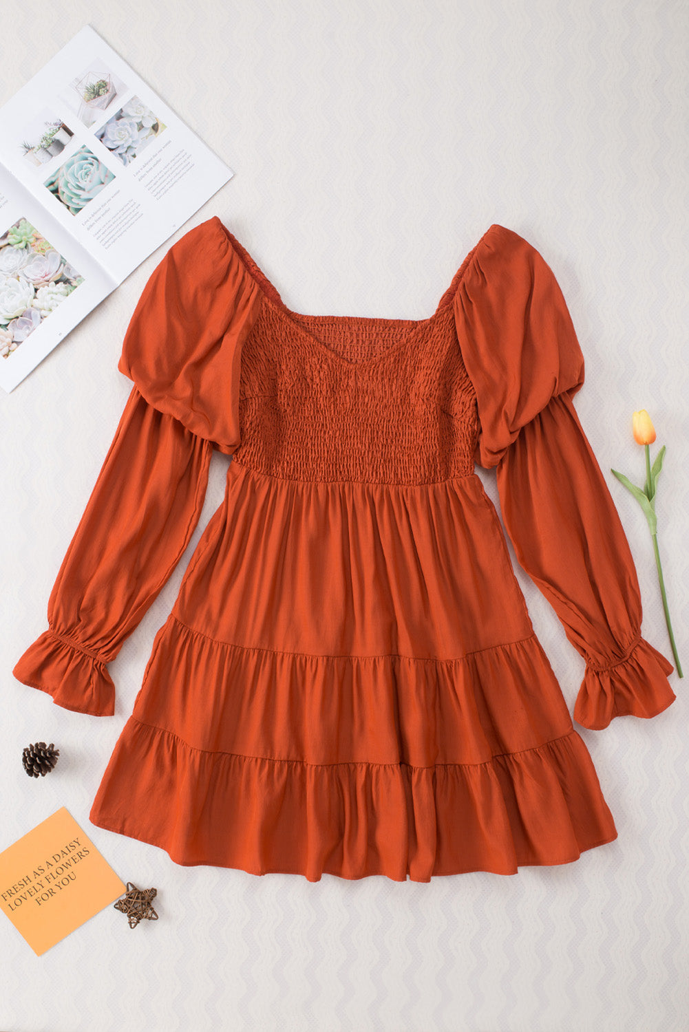 Bohemian Ruffle Dress Relaxed Fit
