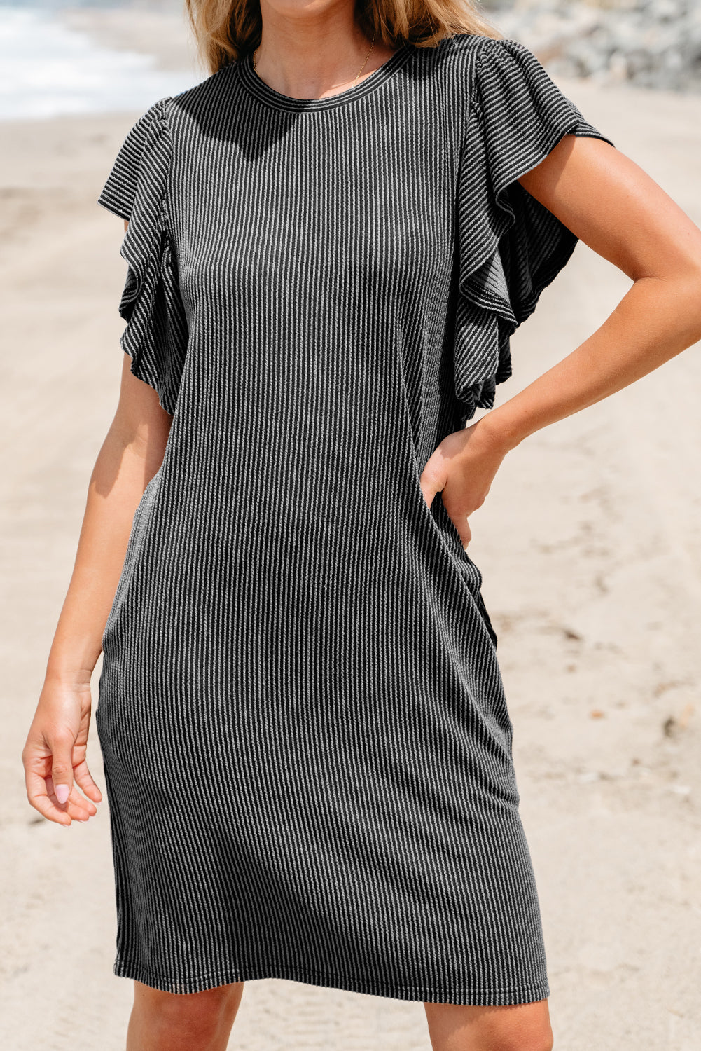 Bohemian Ruffle Dress Side Angle
