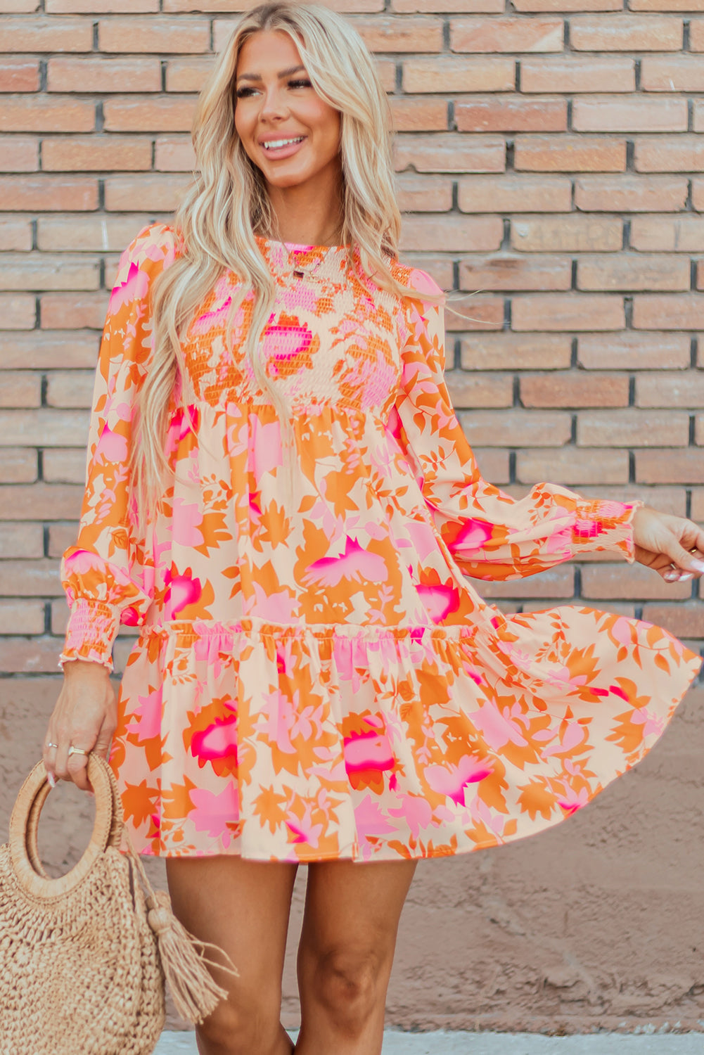 Bohemian ruffle hem beach dress