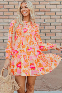 Bohemian ruffle hem beach dress