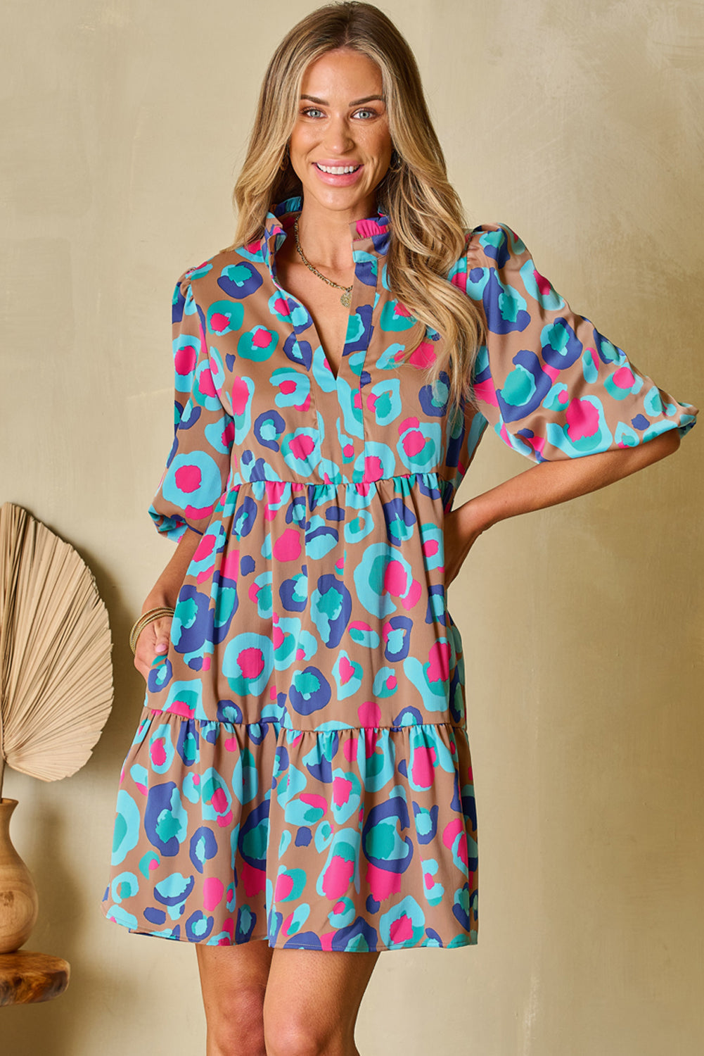 Bohemian Ruffle Hem Flowy Dress