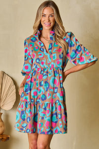 Bohemian Ruffle Hem Flowy Dress