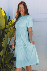 Bohemian Ruffle Hem Midi Dress