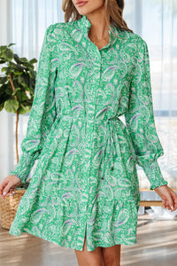 Bohemian Ruffle Hem Mini Dress