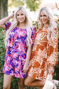Bohemian Ruffle Hem Short Dress
