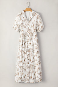 Bohemian ruffle maxi dress closeup