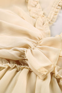 Bohemian Ruffle Mini Dress Natural