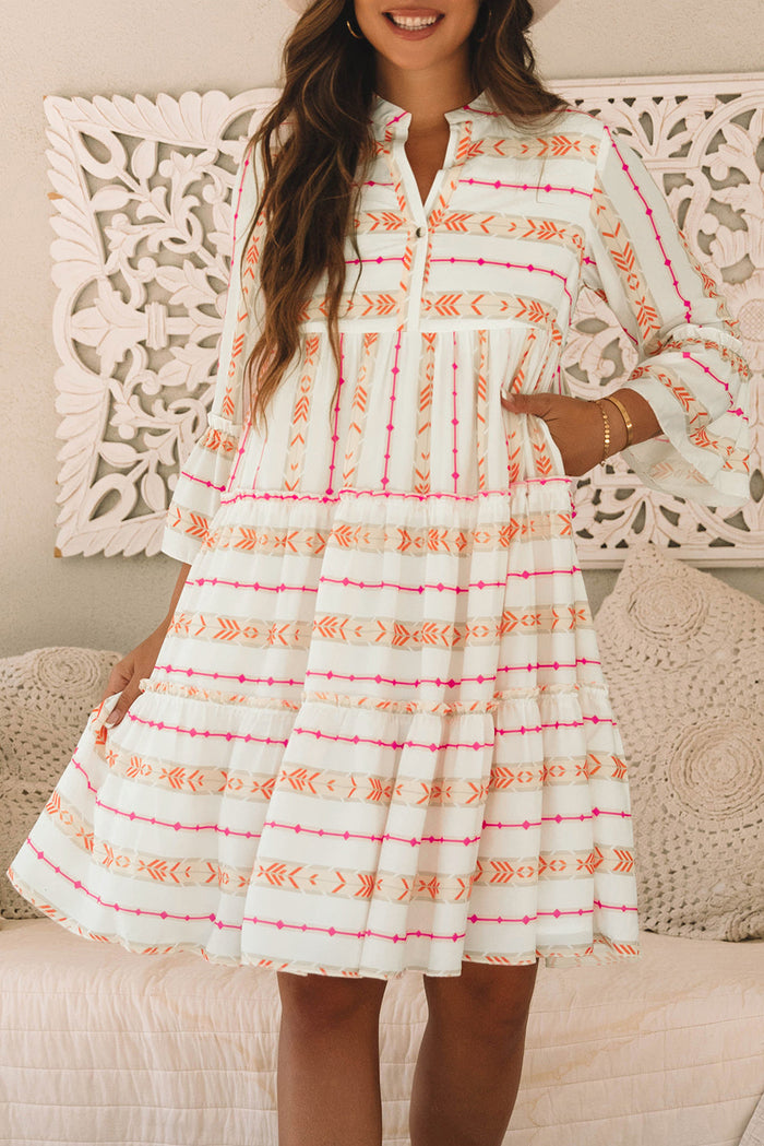 Bohemian Ruffle Mini Dress