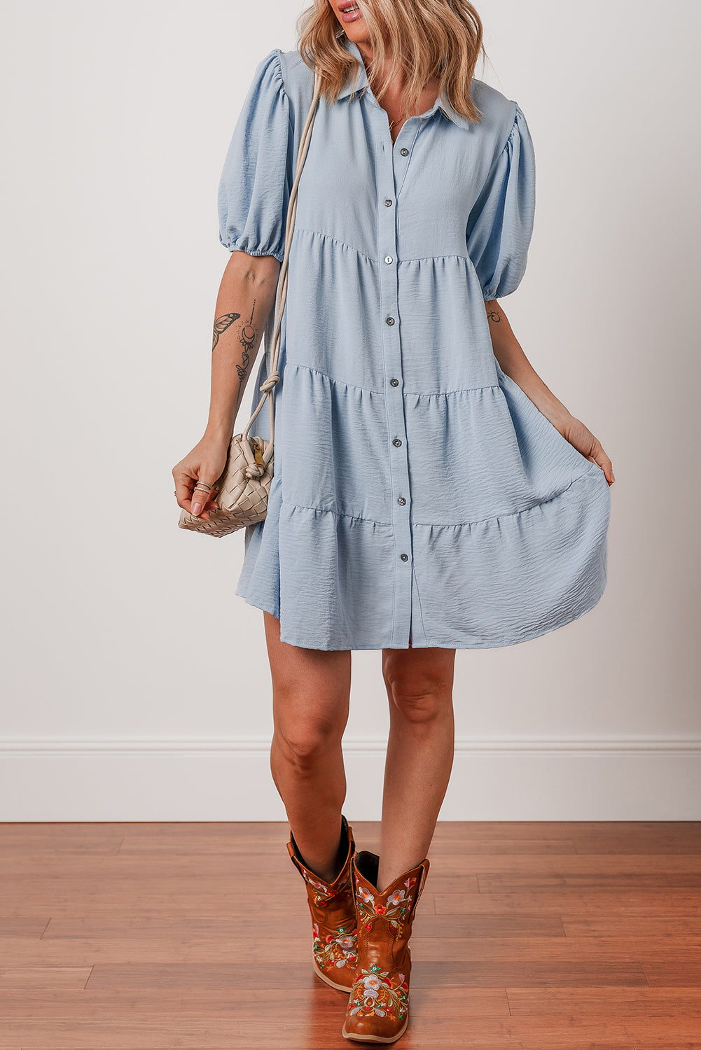Bohemian Ruffle Sleeve Casual Dress