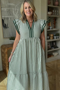 Bohemian Rust Wrap Midi Dress
