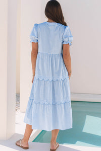 Bohemian scallop dress flowy fit