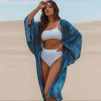 Bohemian sheer beach coverup white