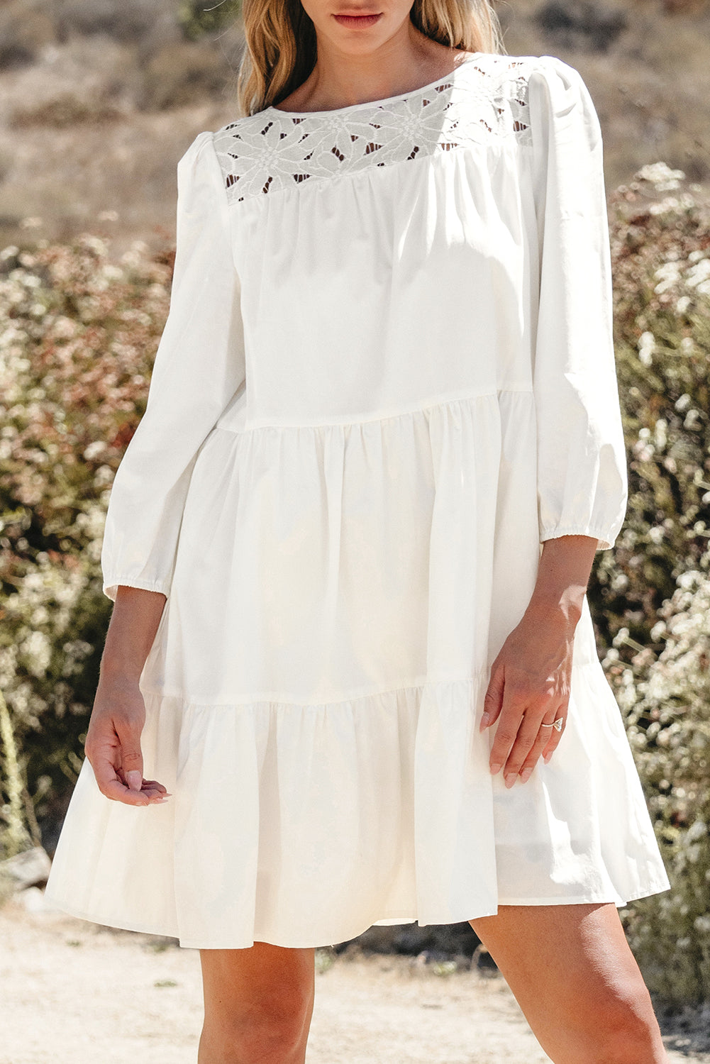 Bohemian sheer lace party dress