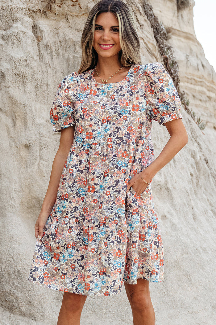 Bohemian Short Sleeve Mini Dress