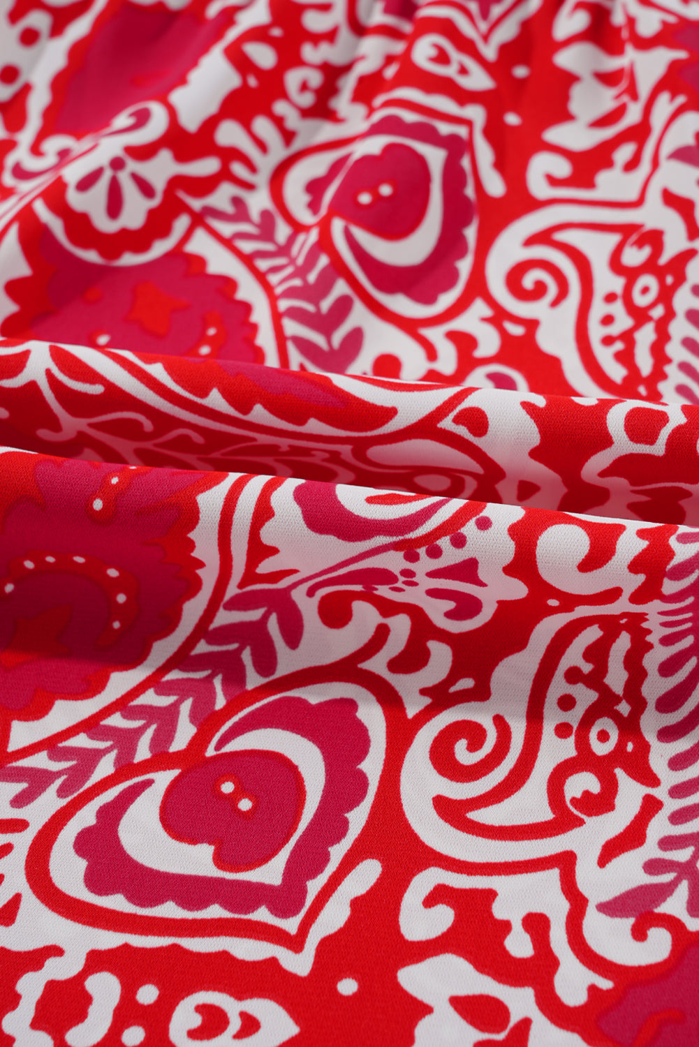 Bohemian Side Slit Red Dress