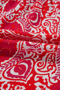 Bohemian Side Slit Red Dress
