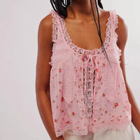 Bohemian sleeveless lace layering top